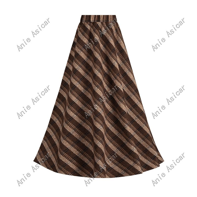 MJ260 秋冬季新款时尚百搭气质显瘦小众半身裙A字大摆裙