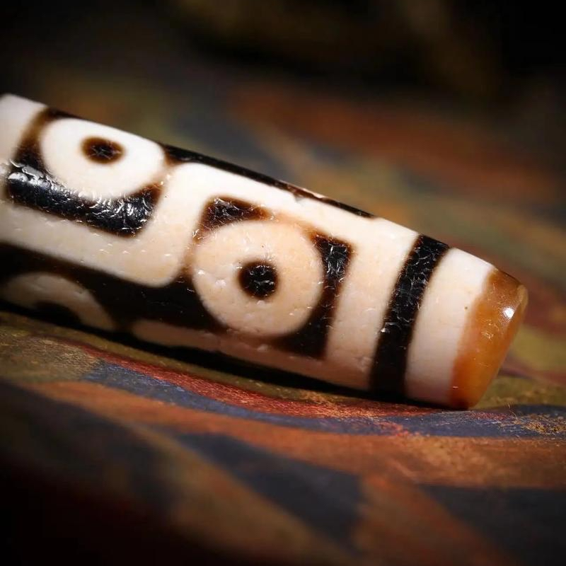 至纯古珠老工艺黑白九眼天珠玛瑙锁骨链