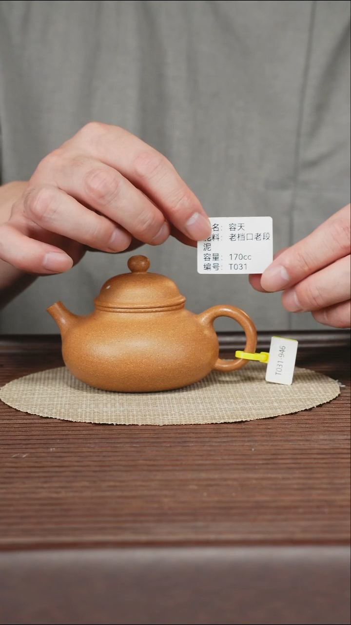 茶壶紫砂T031 老档口老段泥 容天 170cc