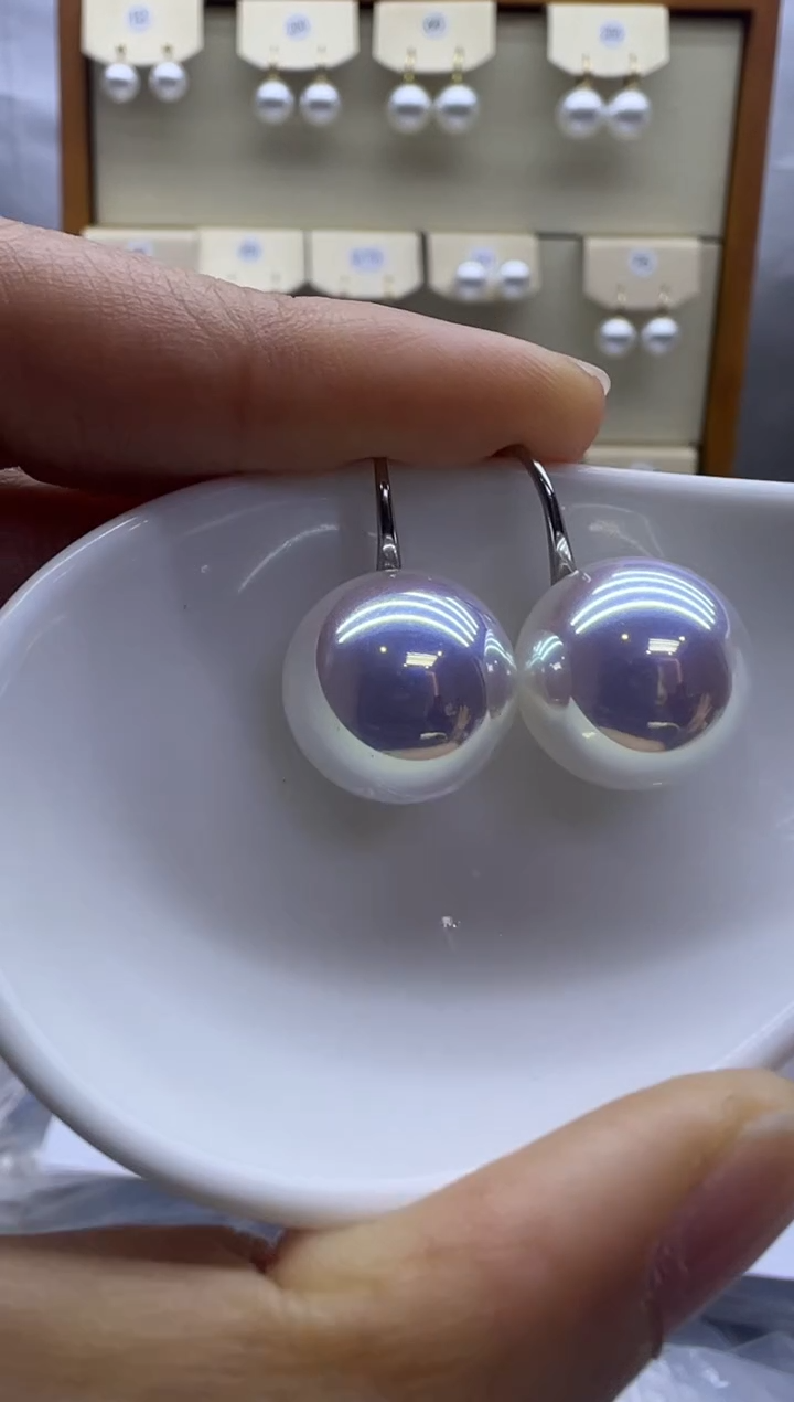 银S925镶嵌耳饰淡水珍珠295