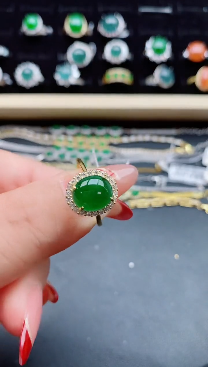 【闪购商品】翡翠戒指银S925镶嵌21321