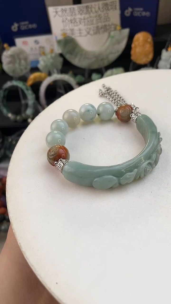 未镶嵌手链翡翠果**?手工定制默认微瑕播介绍为准