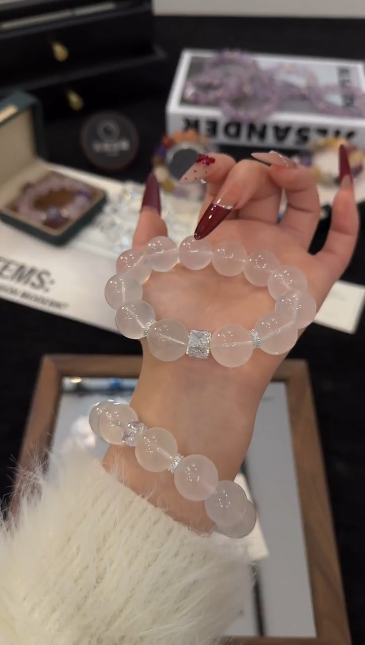 合金手链水晶奶白晶x3535