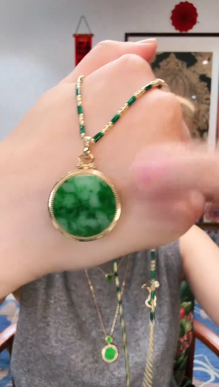 【闪购商品】翡翠颈饰银S925镶嵌吊坠