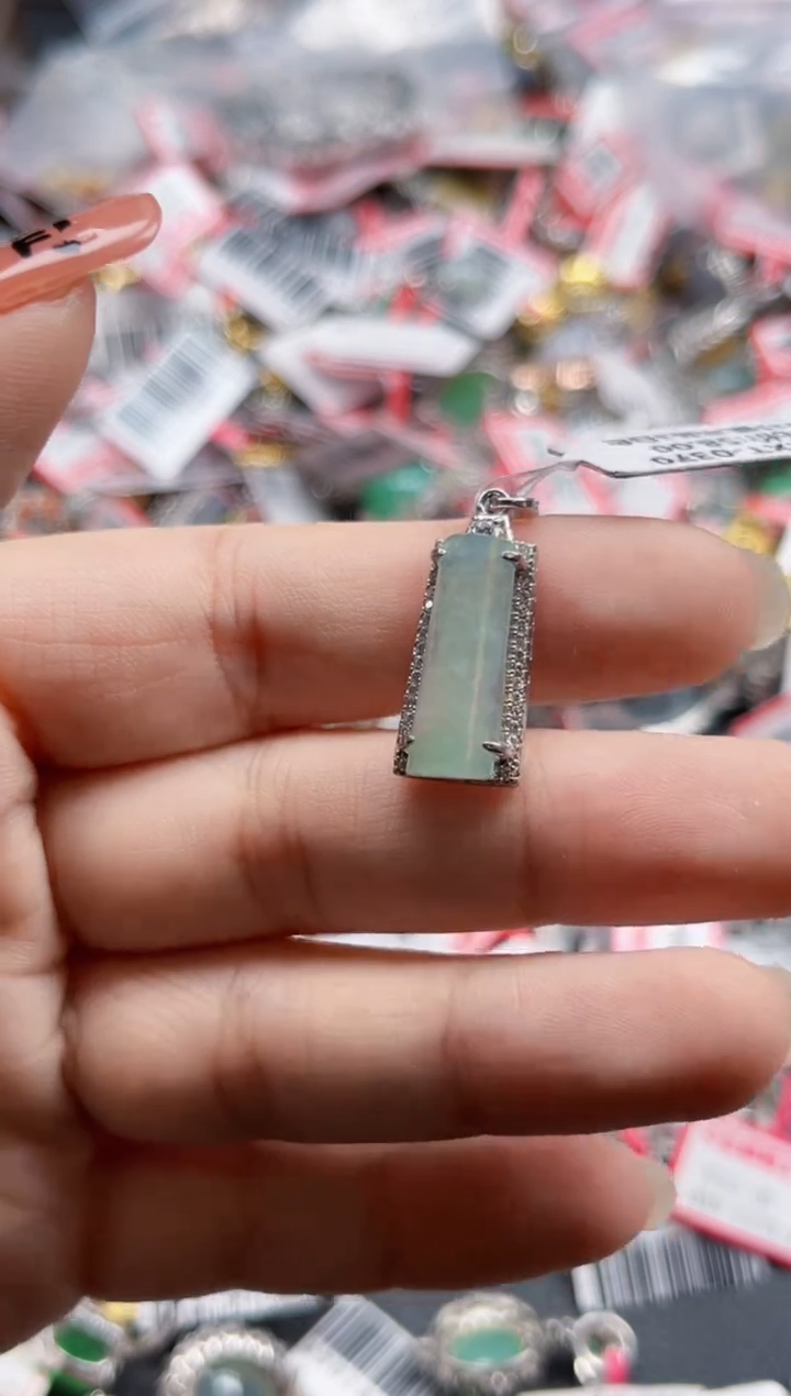 银S925镶嵌戒指翡翠天然A货缅甸翡翠