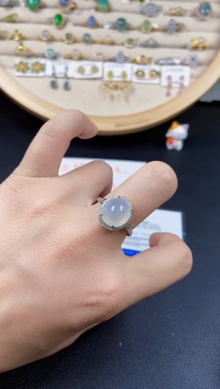 翡翠银S925镶嵌戒指456546