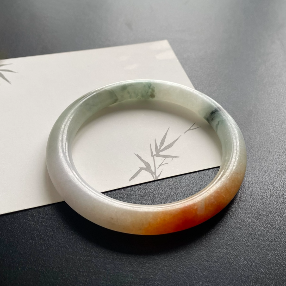 【静心】“樱桃”红翡紫罗兰飘花老翡翠手镯（圈口60）