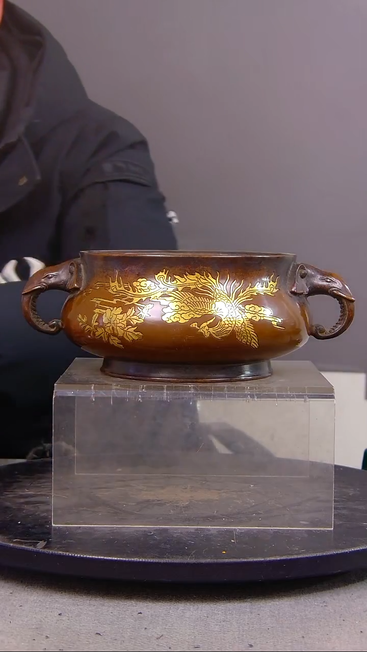 一**提山水铜缘紫铜香炉结缘1111