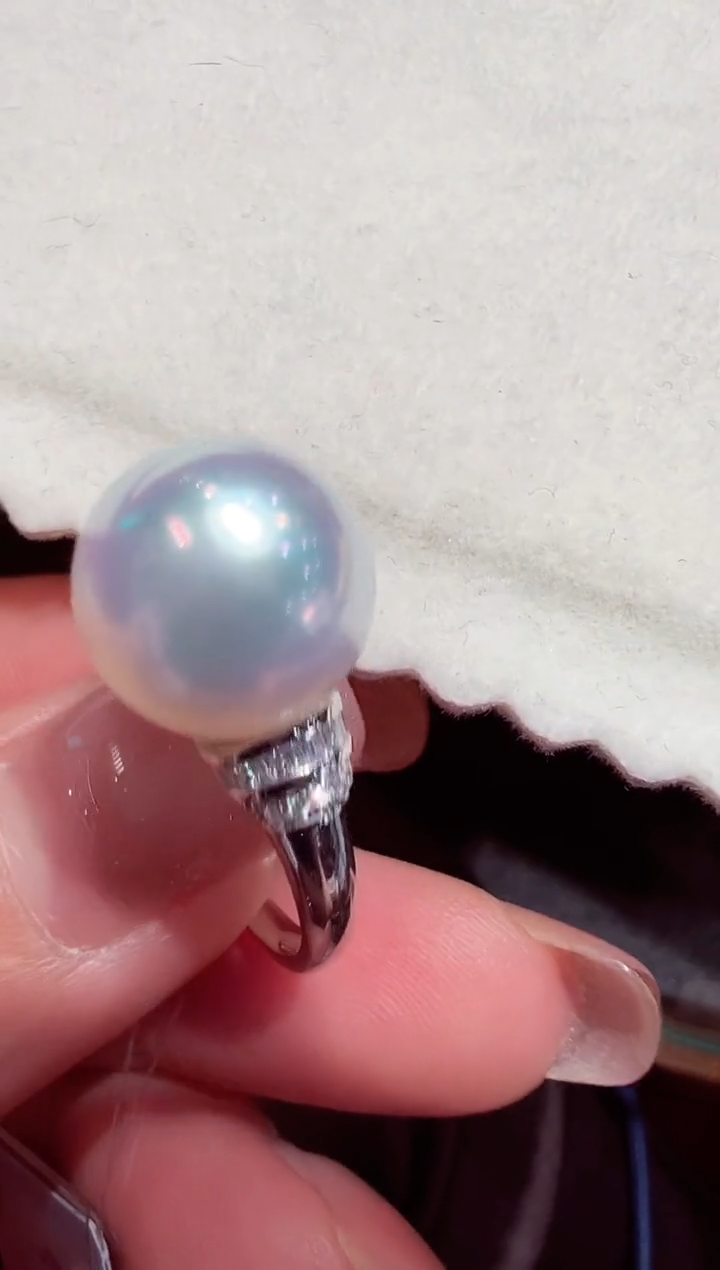 【闪购商品】海水珍珠戒指18K金镶嵌澳白珍珠戒指