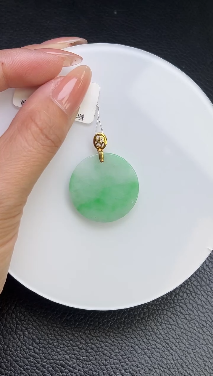 【闪购商品】翡翠颈饰18K金镶嵌K530-2 无事牌