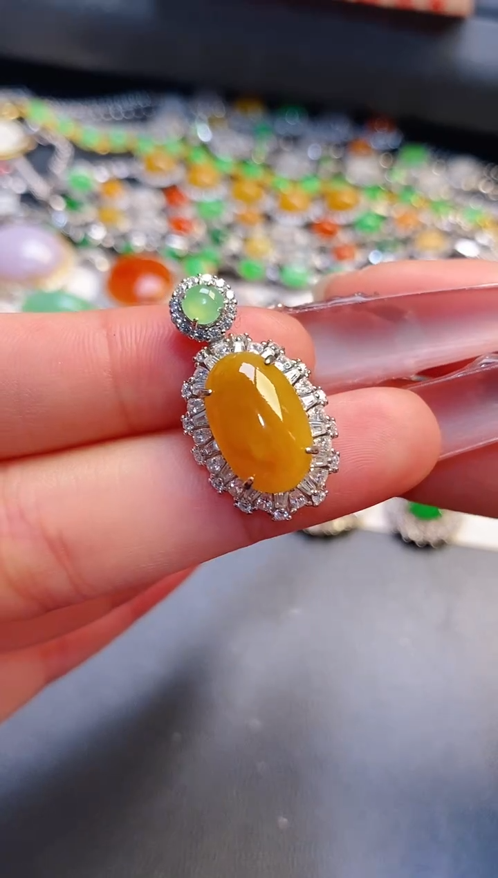 银S925镶嵌戒指翡翠天然