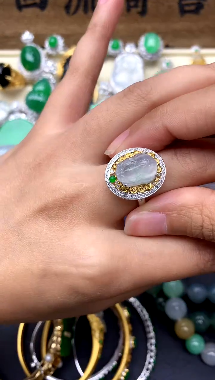 【闪购商品】翡翠戒指18K金镶嵌276-中国好珍宝