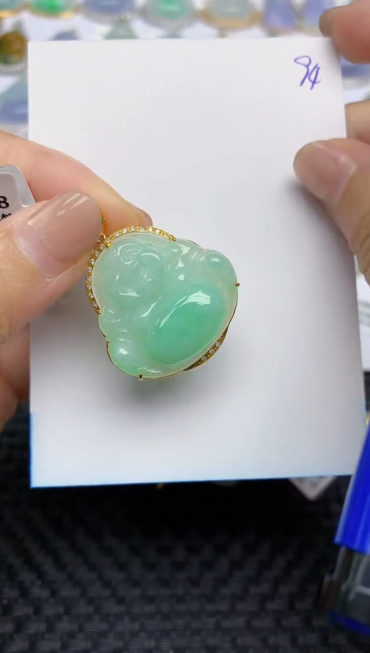 【闪购商品】翡翠颈饰18K金镶嵌天然A货翡翠 94