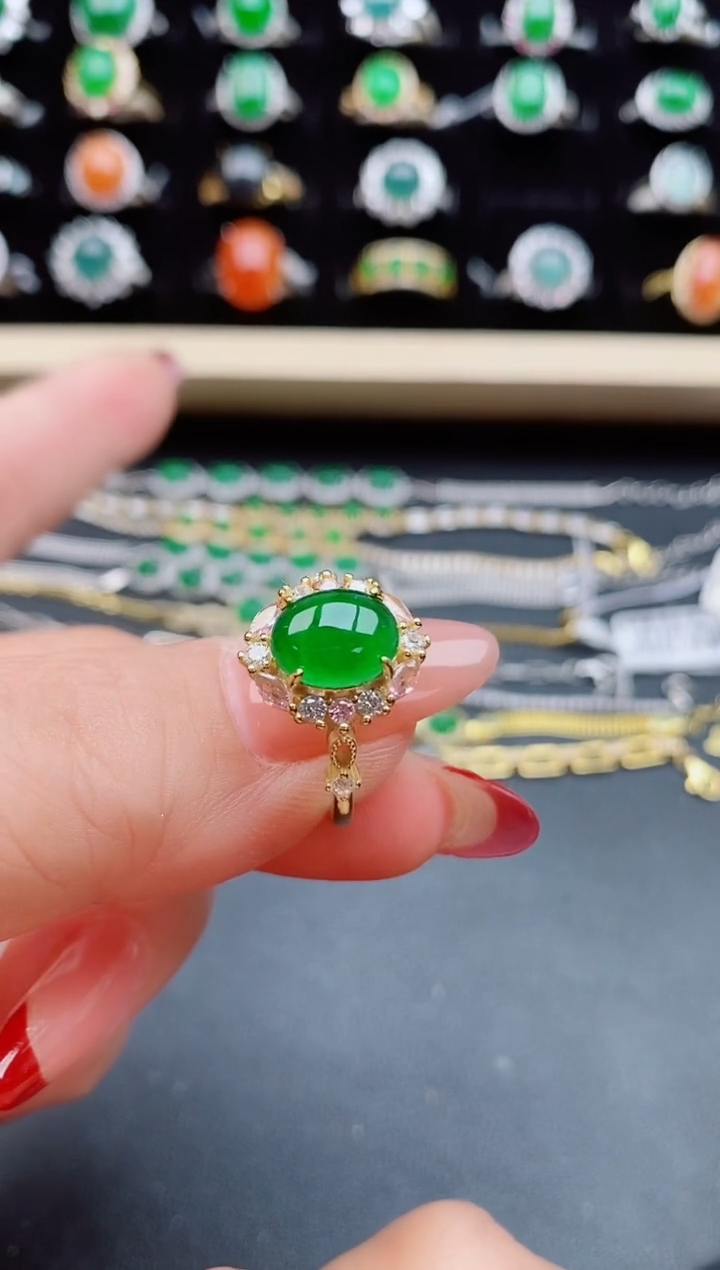 【闪购商品】翡翠戒指银S925镶嵌321321