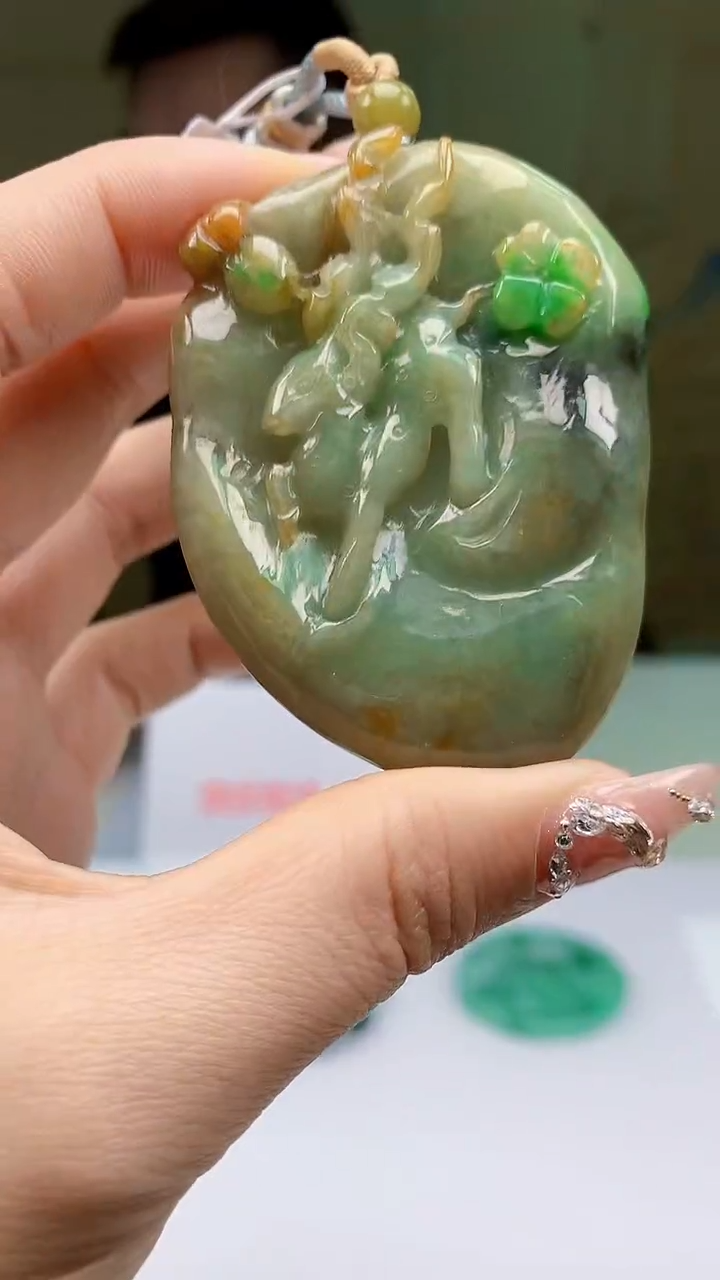 【闪购商品】定制翡翠未镶嵌5125ty-毛货挂件23
