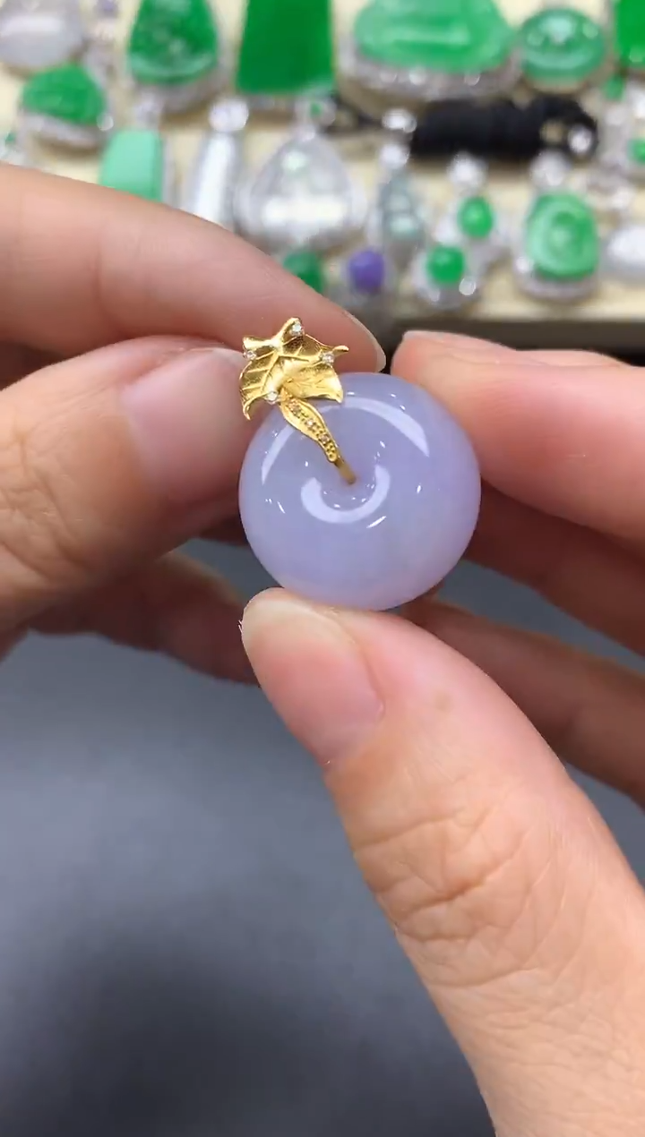 颈饰18K金镶嵌翡翠411-中国好珍宝