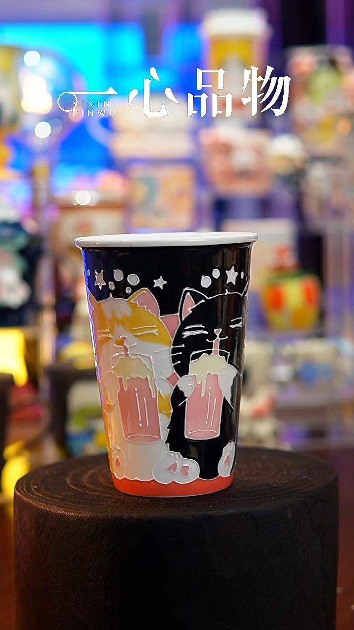 杯子瓷102-24景德镇手工手绘杯子摆件