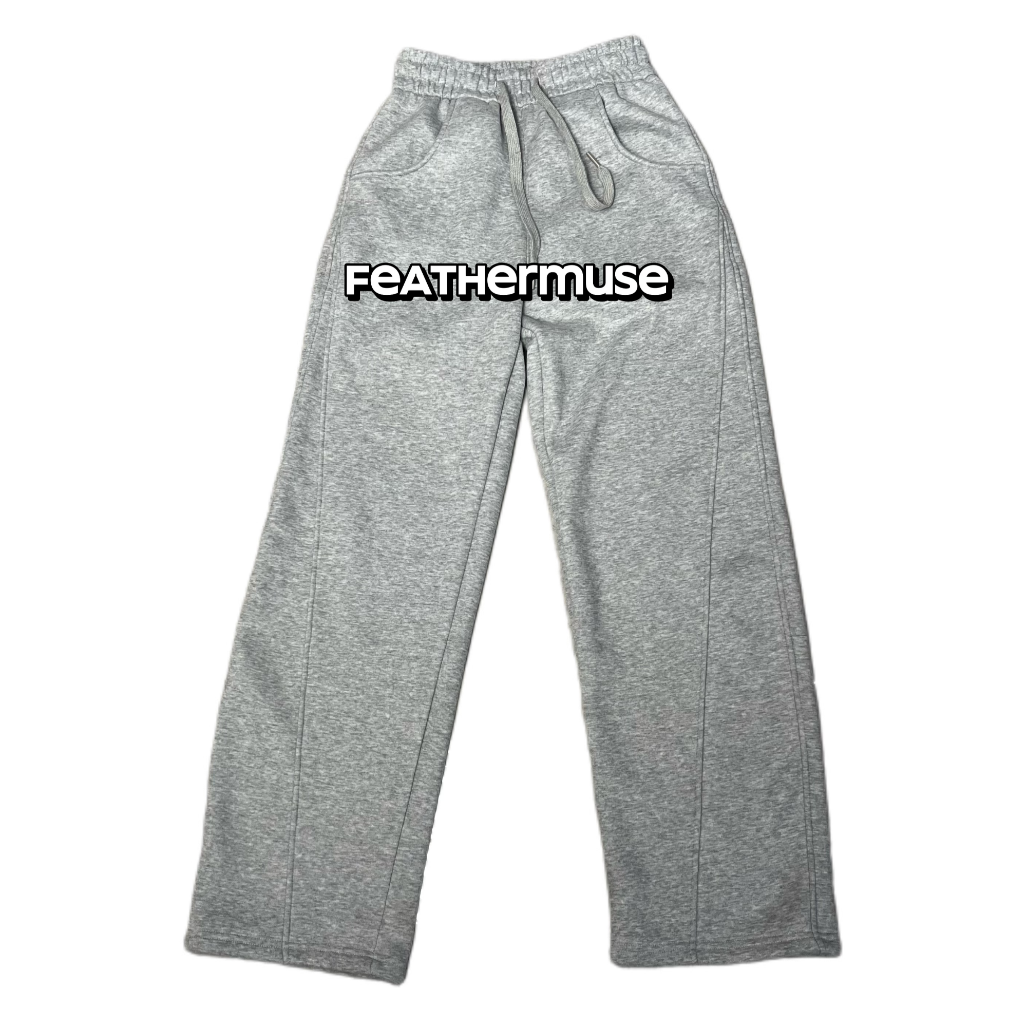 FEATHERMUSE | 直筒香蕉裤女秋冬2025新款阔腿裤休闲保暖55310