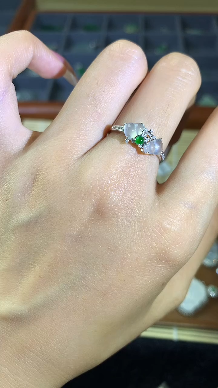 【闪购商品】翡翠戒指18K金镶嵌戒指ccy