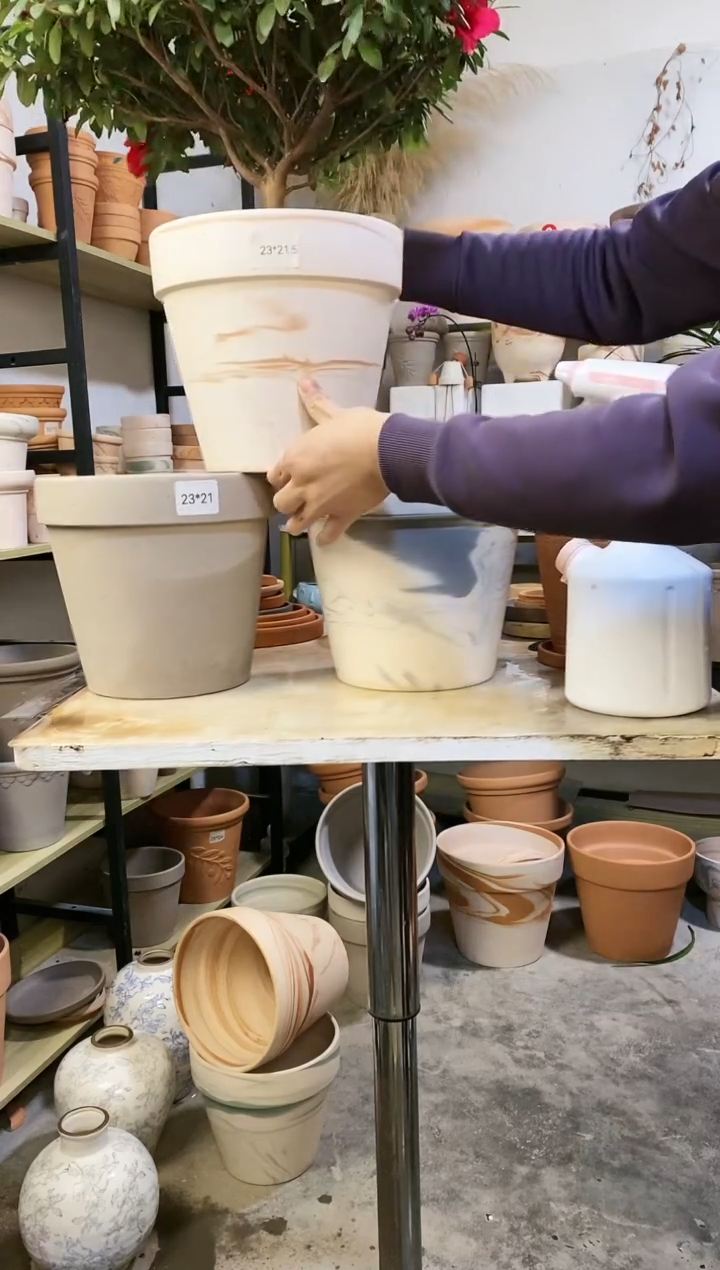 【闪购商品】陶23*21陶盆3色组合 3盆无托