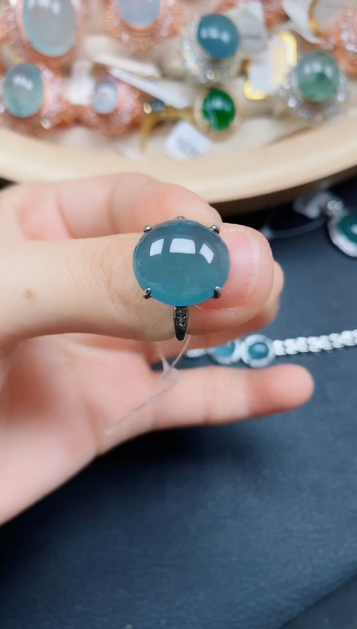 【闪购商品】翡翠戒指银S925镶嵌翡翠