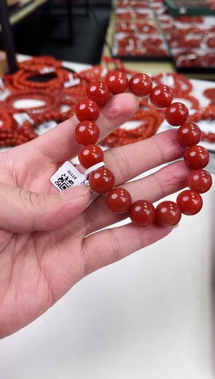 【闪购商品】南红玛瑙瓦西手串13+未镶嵌一个/条
