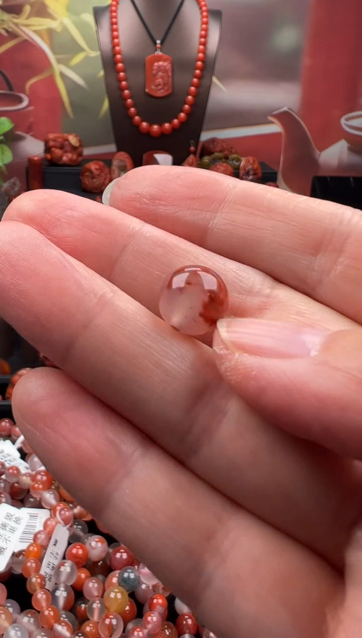 未镶嵌单珠南红玛瑙单珠10mm（多样性发其一）