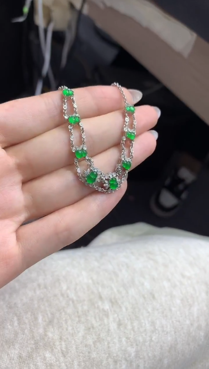 18K金镶嵌手链翡翠28