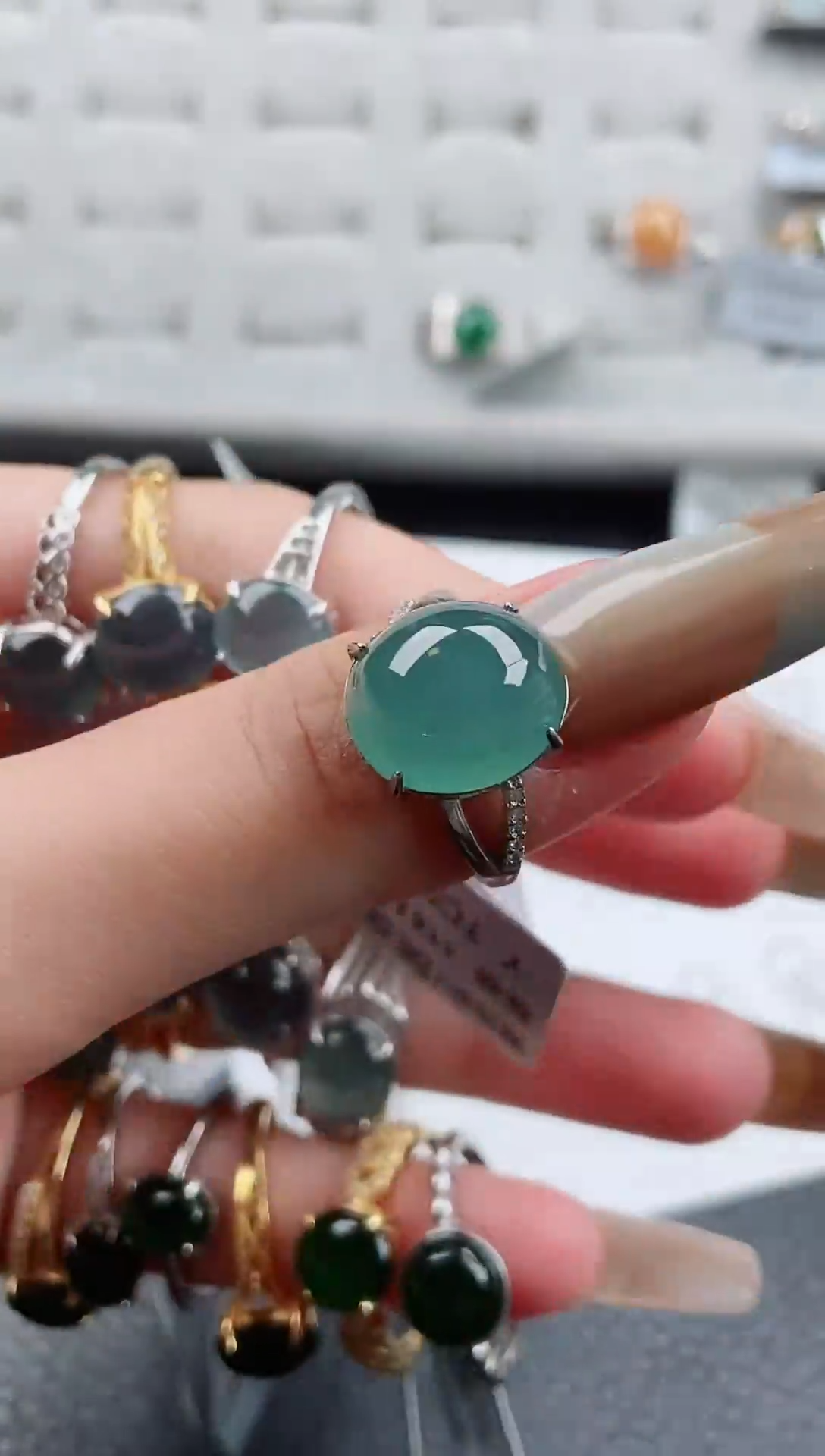 【闪购商品】翡翠戒指银S925镶嵌戒指520