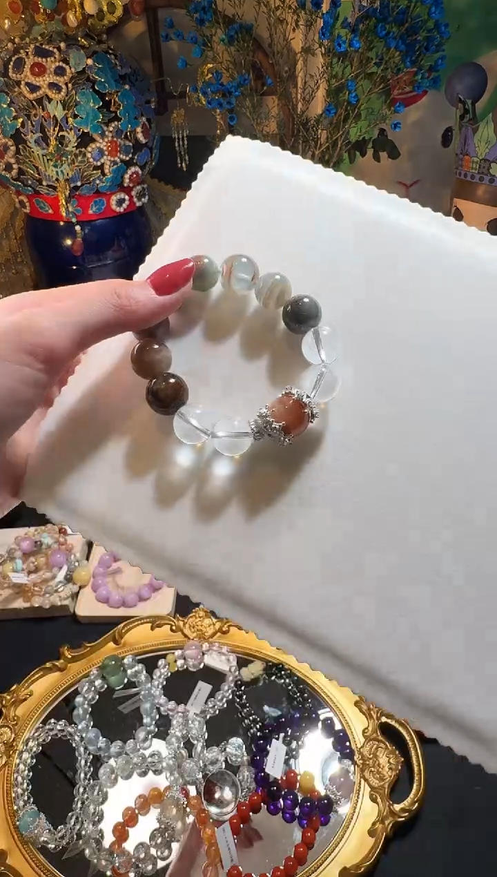 【闪购商品】水晶手链未镶嵌油画兔毛手串