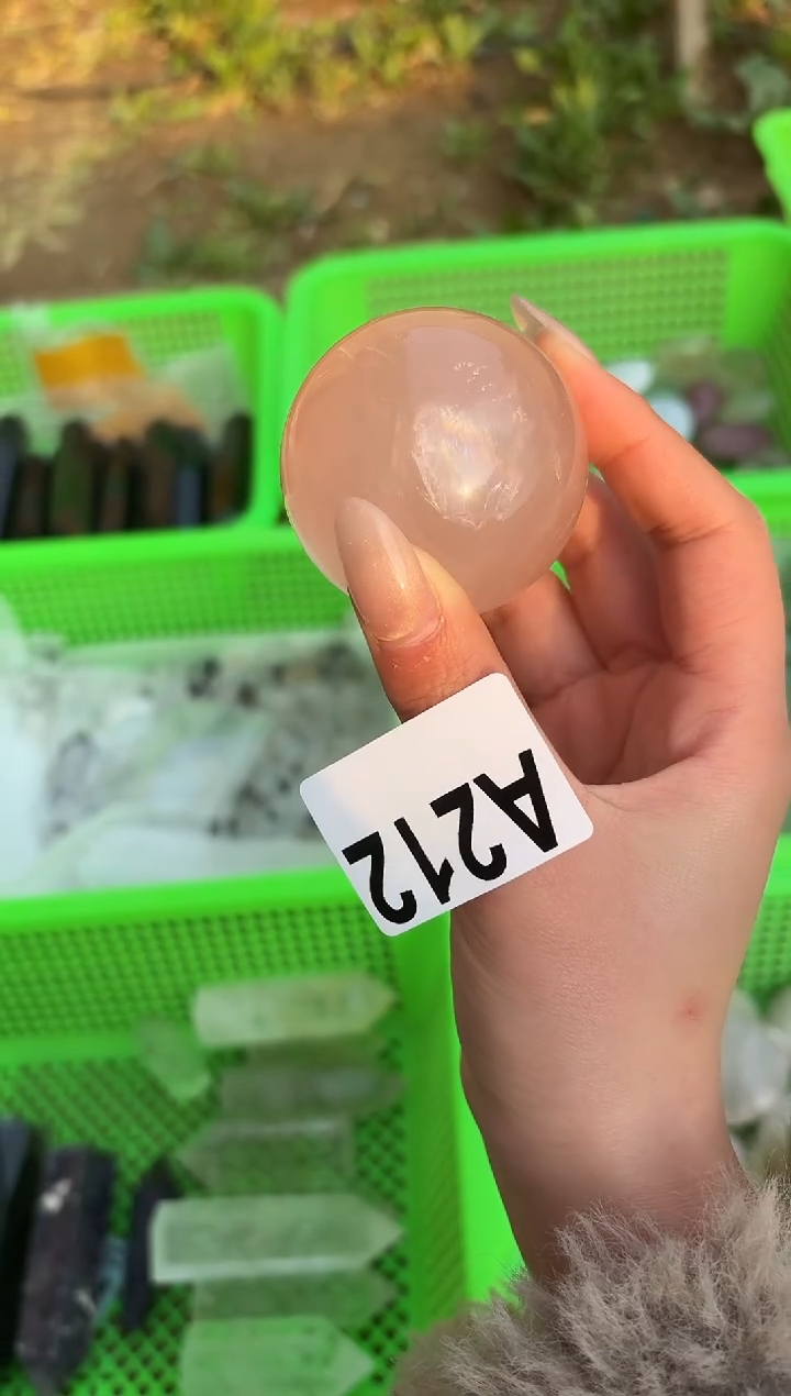 【闪购商品】水晶摆件未镶嵌粉水晶球212