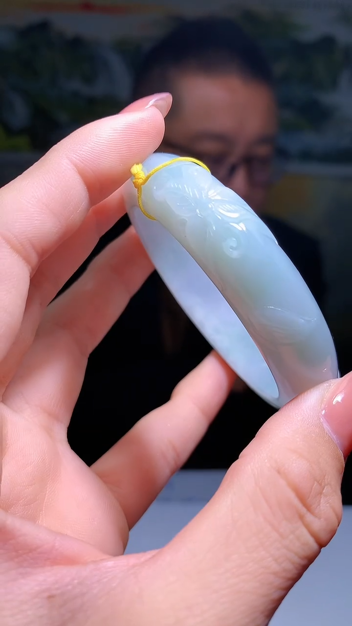 【闪购商品】定制翡翠未镶嵌1007hm-毛货手镯53