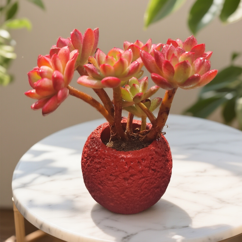 【②号】彩虹仙子SP--无土多肉（3-4头起/冠幅4-6cm起/送红色甜点盆）