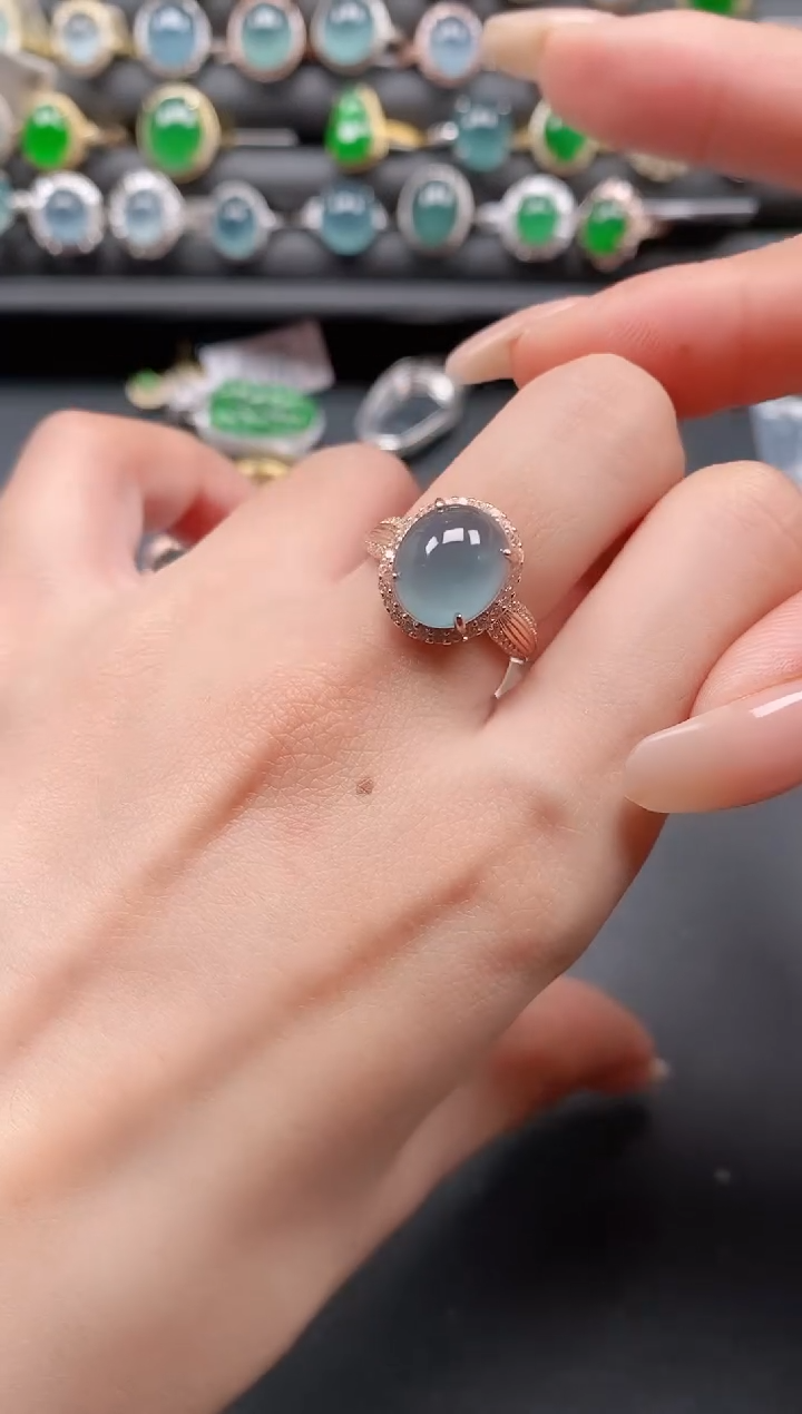 银S925镶嵌戒指翡翠11111