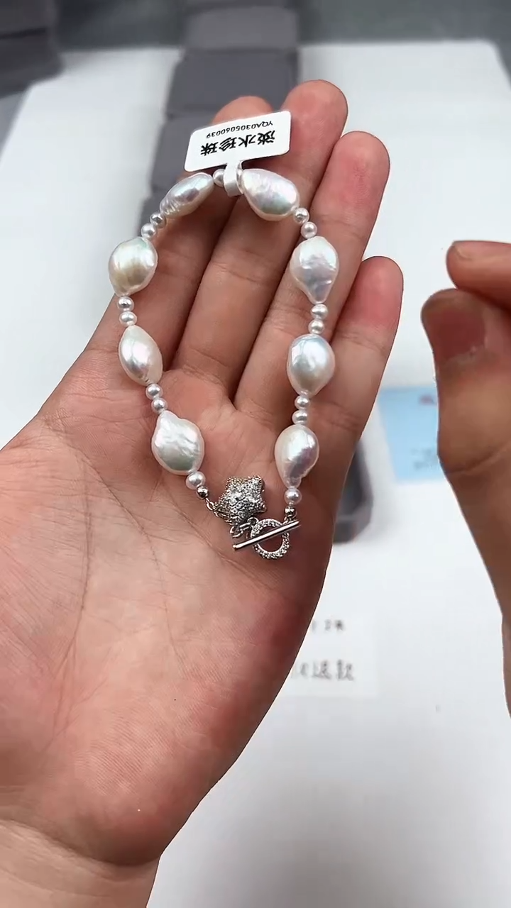 【闪购商品】淡水珍珠手绳银S925镶嵌1111111