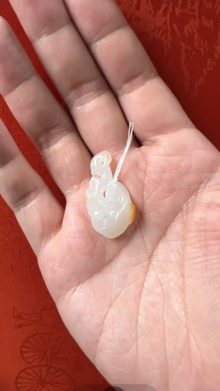 【闪购商品】和田玉挂件未镶嵌白玉老熟灵芝如意