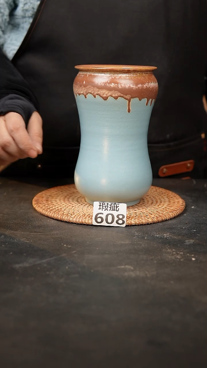 【闪购商品】瓷片608泥泥手工花盆口9高18