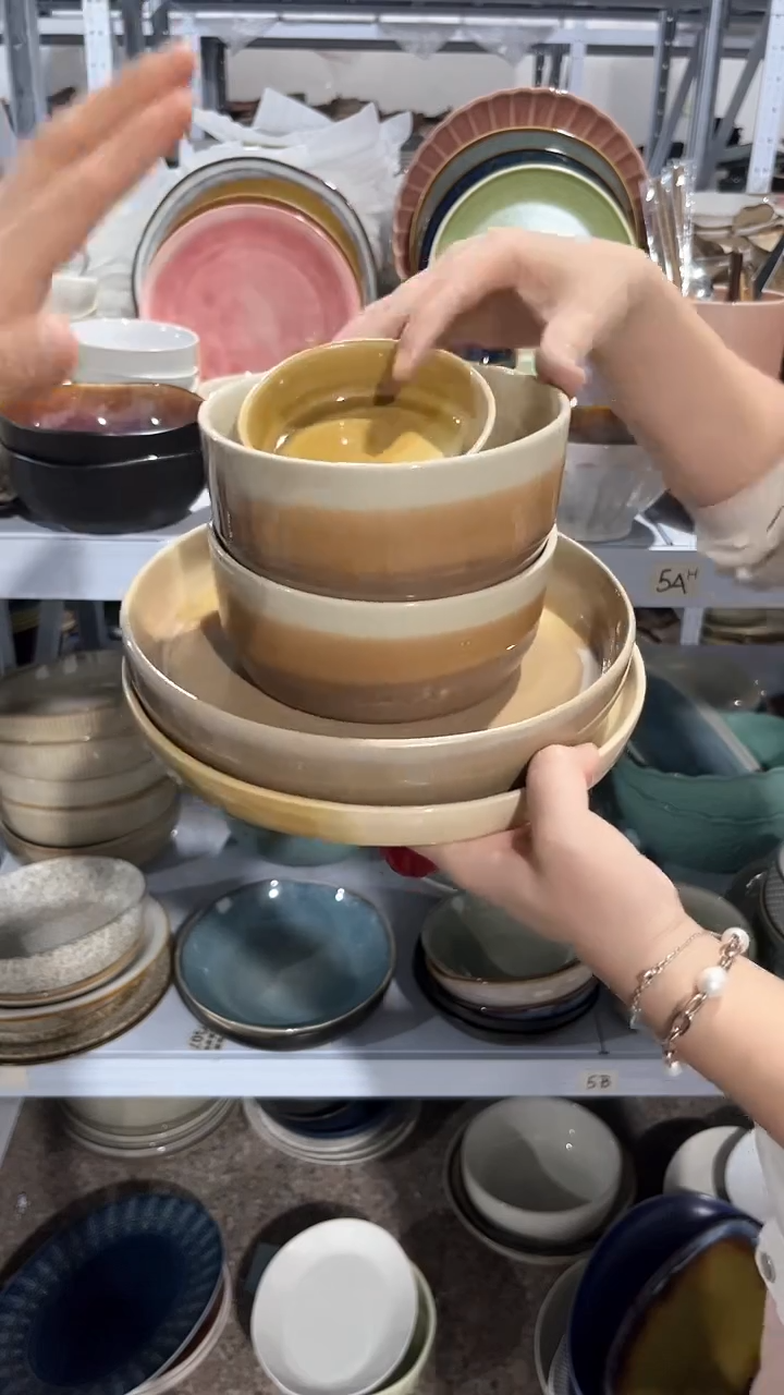 【闪购商品】瓷片外贸尾货微瑕满20包邮X6 美拉德六件套