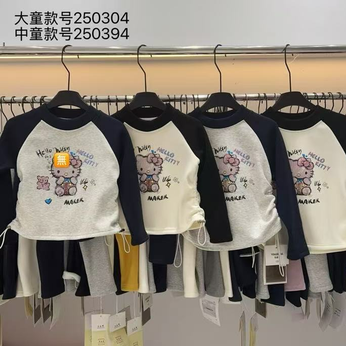 F148衣涵儿童加绒辣妹卫衣KT猫