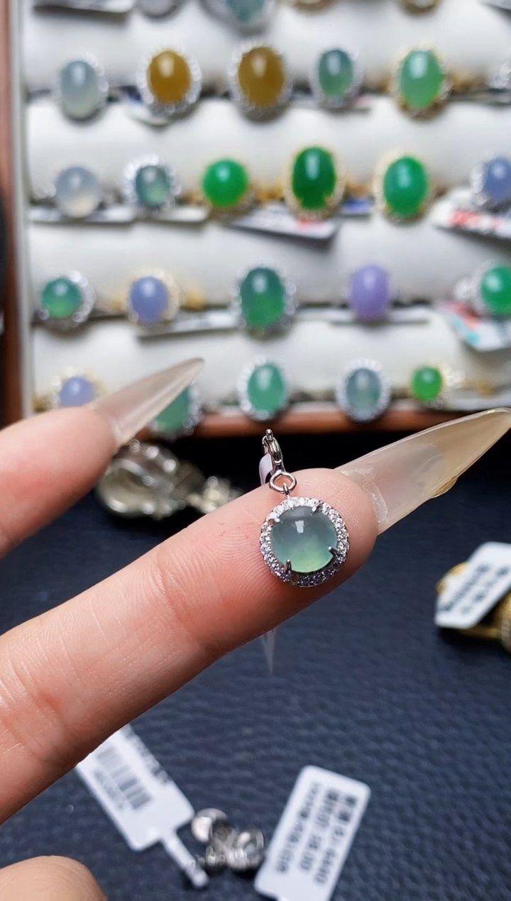 银S925镶嵌戒指翡翠1209