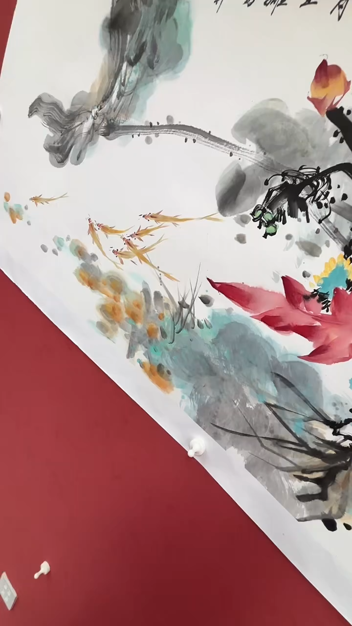 国画鹭影荷塘自在香       