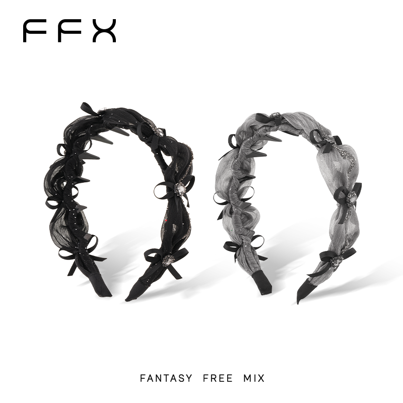 弗弗西FFX【浪漫银河】流光纱蝴蝶结齿梳发箍