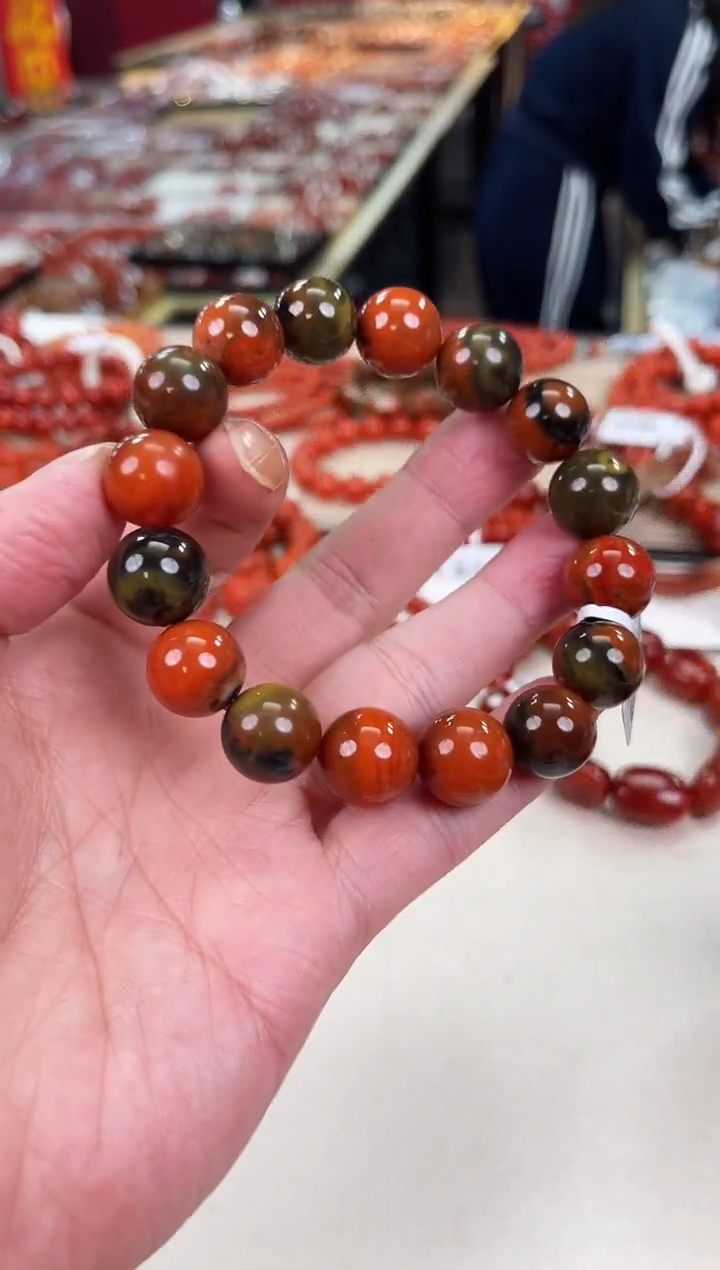 未镶嵌大山包手串14+南红玛瑙沙**洲（多样式发其一）