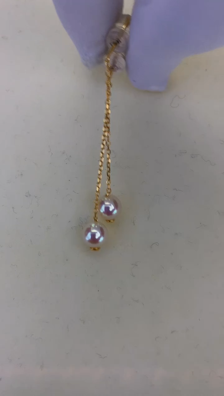 银S925镶嵌DA海水珍珠 GD237 6-7 耳线