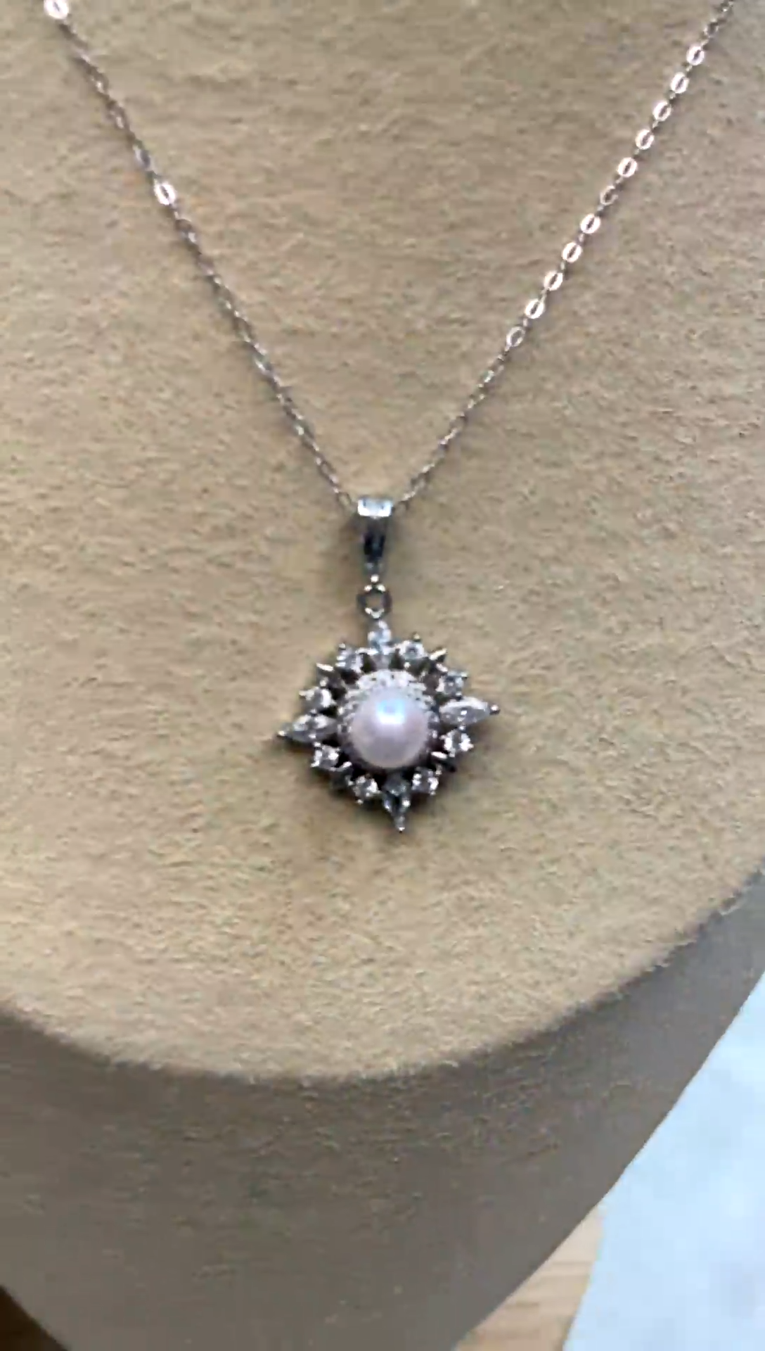 颈饰银S925镶嵌海水珍珠 