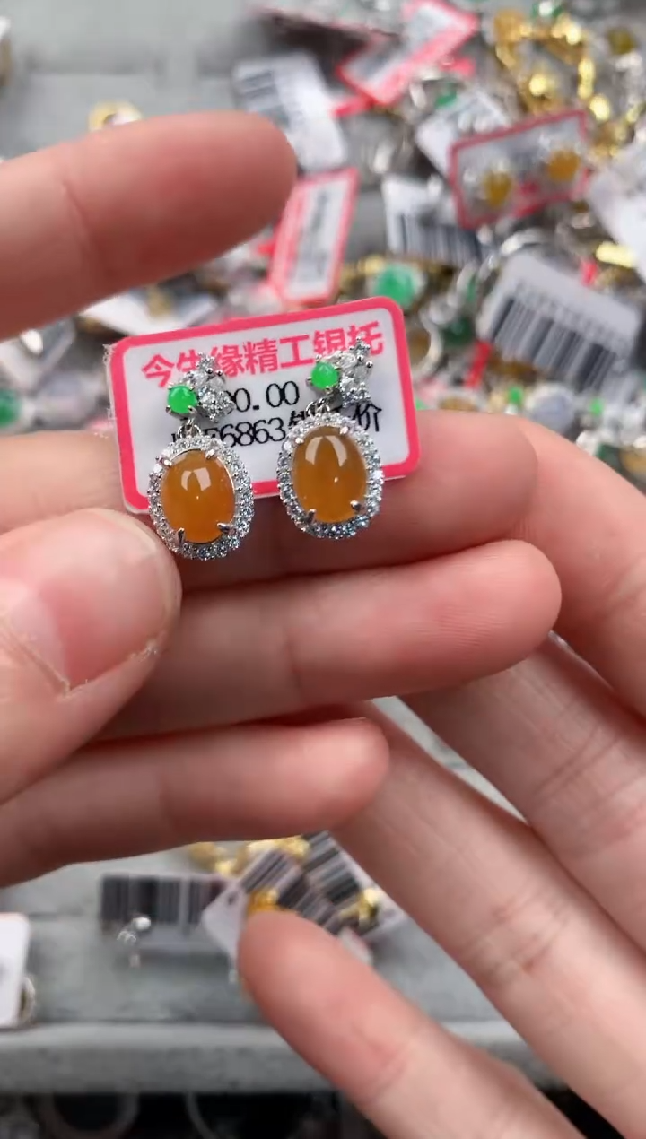 银S925镶嵌戒指翡翠666----6
