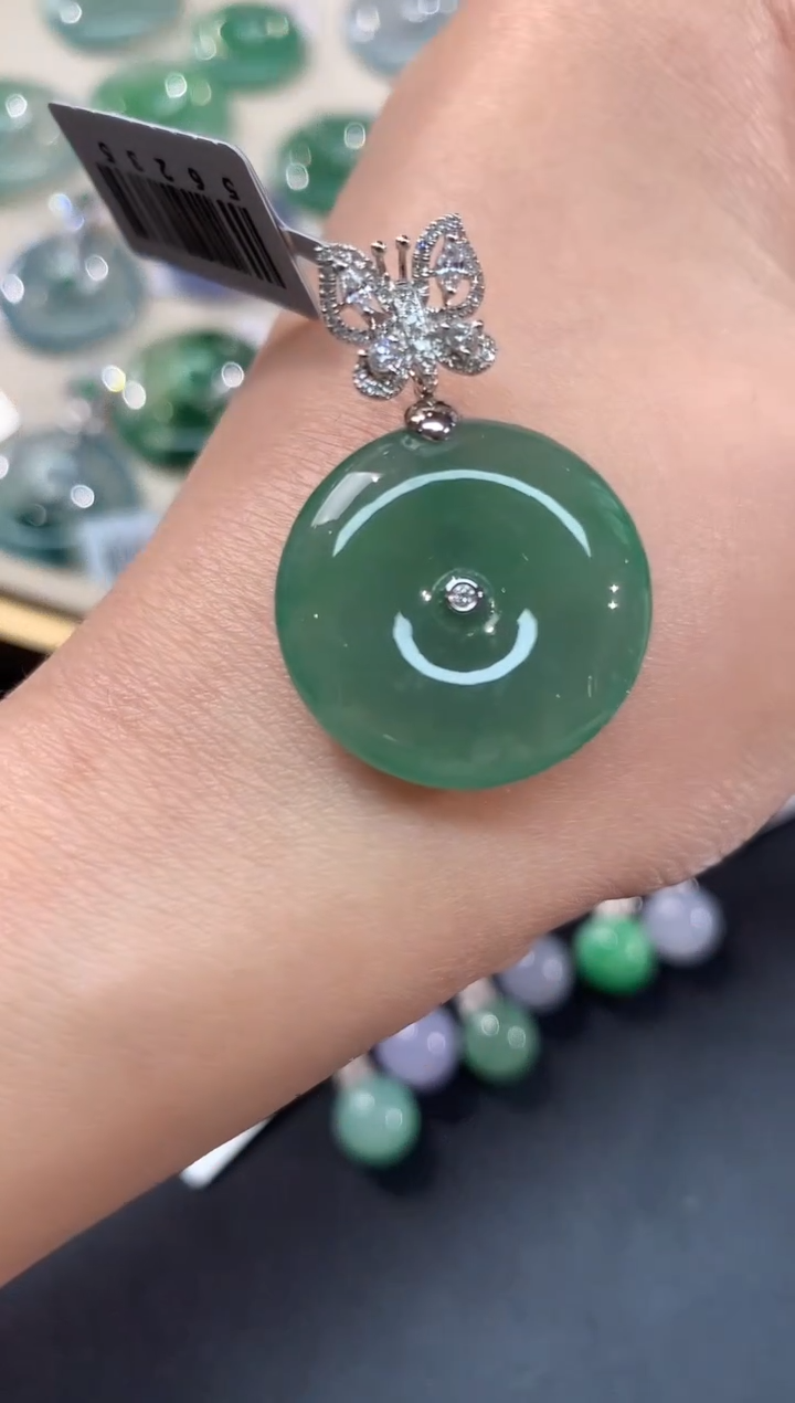 【闪购商品】翡翠吊坠(不含链)18K金镶嵌A94|多样性发货一件8800+0