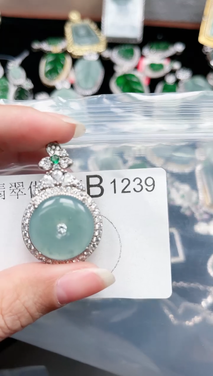 【闪购商品】翡翠颈饰未镶嵌赠皮绳1239