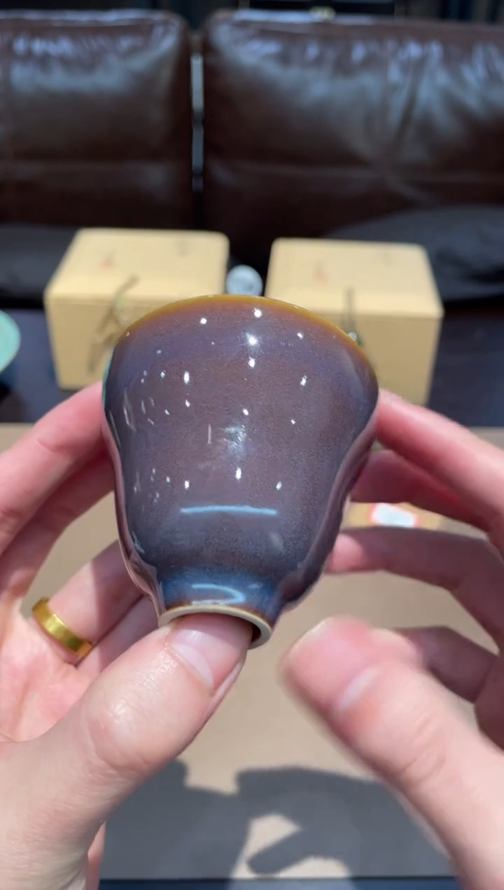 147窑承青瓷紫釉葫芦杯