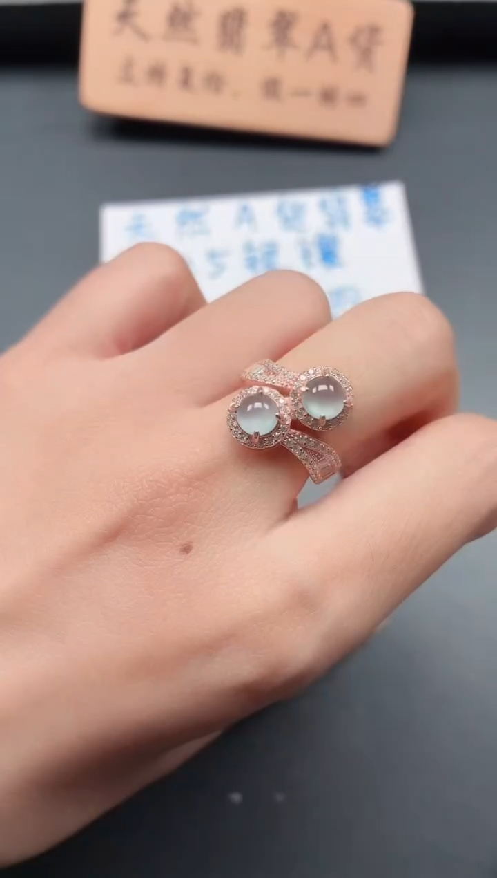 银S925镶嵌戒指翡翠1111111